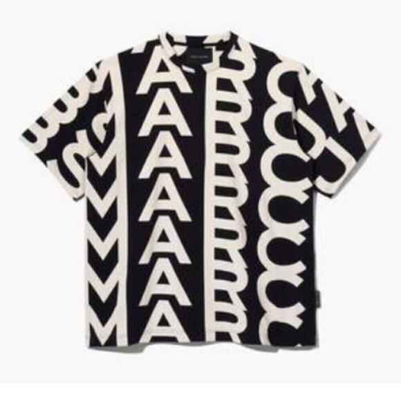 NEW! Marc Jacobs The Monogram Big Tee -Unisex -BLACK/IVORY - Picture 8 of 10